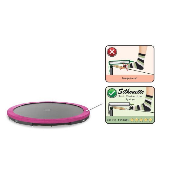 EXIT Silhouette ground trampoline ø366cm - pink