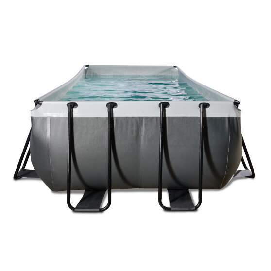 EXIT Black Leather pool 540x250x122cm med sandfilterpump - svart