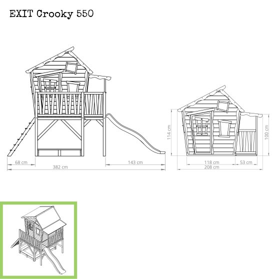 EXIT Crooky 550 wooden playhouse - grey-beige