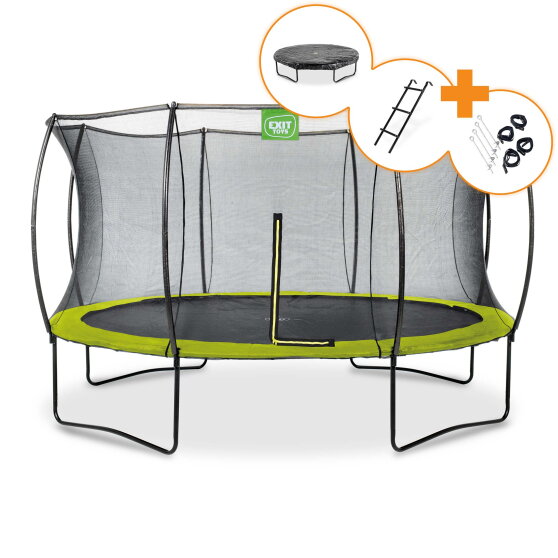 EXIT Silhouette studsmatta ø366 cm - grön + gratis tillbehörspaket