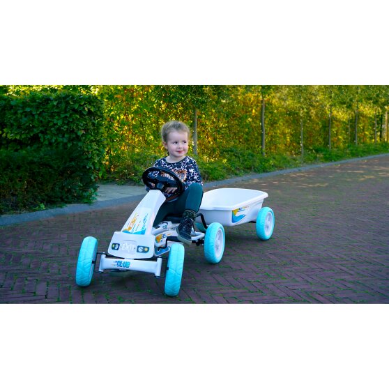 EXIT Foxy Club pedal go-kart with trailer - white