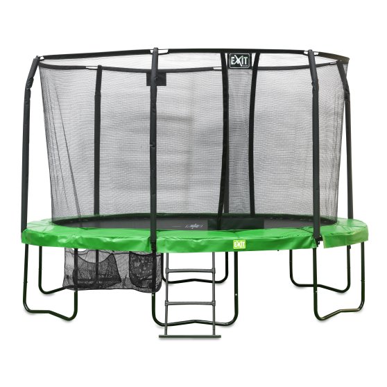 10.95.12.02-exit-jumparena-trampoline-oval-244x380cm-with-ladder-and-shoe-bag-green
