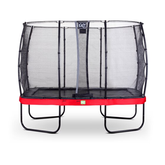 EXIT Elegant trampoline 214x366cm with Economy safetynet - red