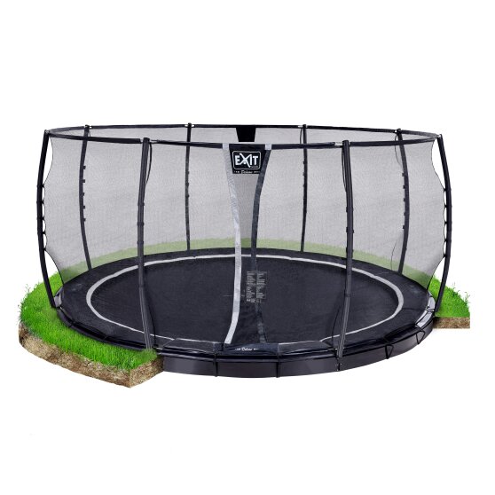 EXIT Supreme ground level trampoline ø427cm with safety net - black