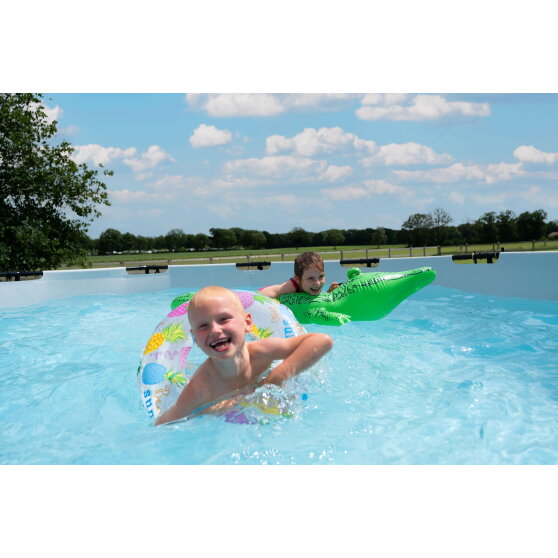 EXIT Black Leather pool &oslash;450x122cm med sandfilterpump - svart