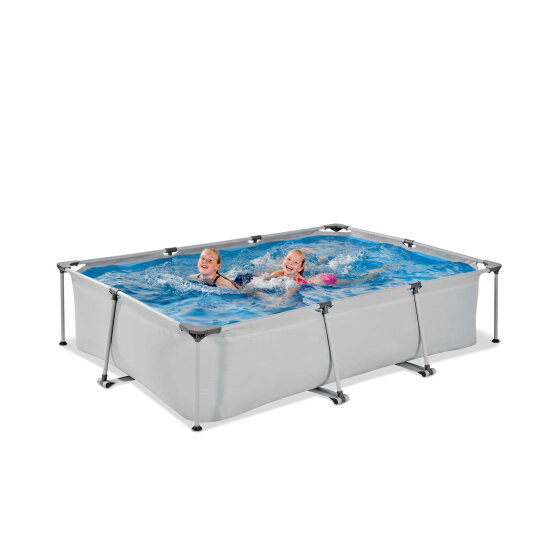 EXIT Soft Grey pool 300x200x65cm med filterpump - gr&aring;