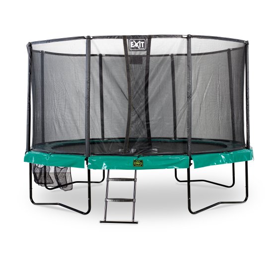 10.71.14.00-exit-supreme-trampoline-o427cm-with-ladder-and-shoe-bag-green
