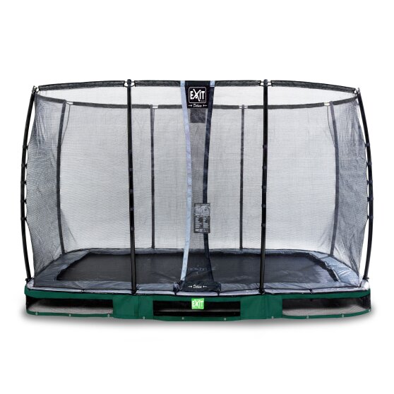 EXIT Elegant Premium ground trampoline 244x427cm with Deluxe safety net - green