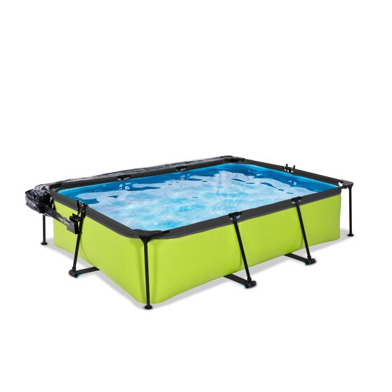 EXIT Lime pool 300x200x65cm med filterpump och tak - grön