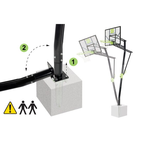 EXIT Galaxy basketball backboard for installing on ground - green/black