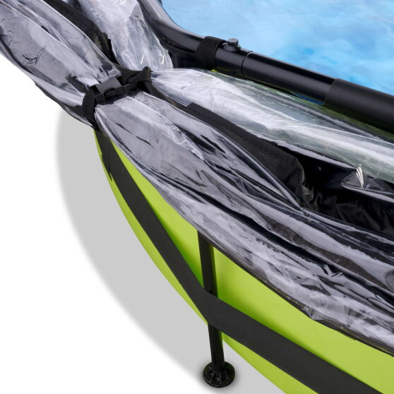 EXIT Lime pool ø360x76cm med filterpump och tak - grön