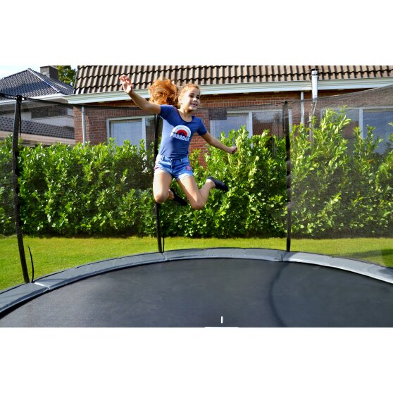 EXIT Elegant Premium ground trampoline ø305cm with Deluxe safety net - green