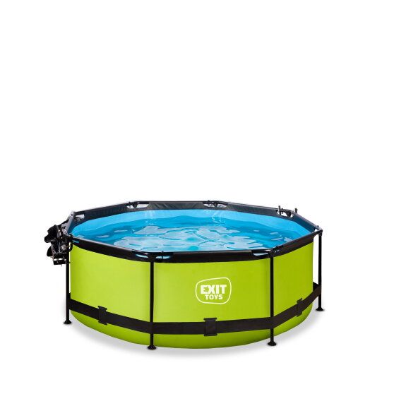 EXIT Lime pool ø244x76cm med filterpump och tak och solsegel - grön
