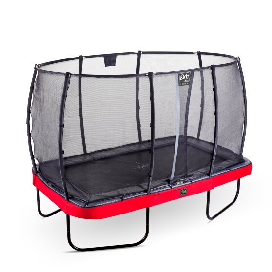 EXIT Elegant Premium trampoline 244x427cm with Deluxe safetynet - red