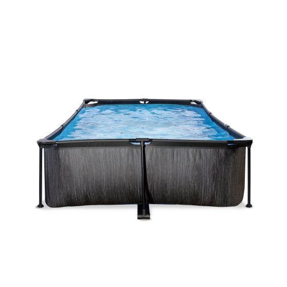 EXIT Black Wood pool 300x200x65cm med filterpump - svart