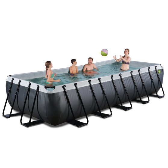 EXIT Black Leather pool 540x250x100cm med sandfilterpump - svart