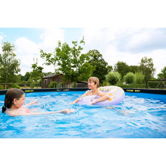 EXIT Black Leather pool ø360x122cm med filterpump - svart