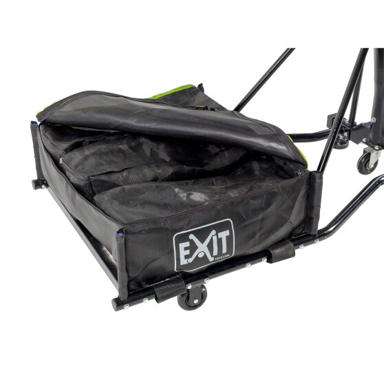 EXIT Galaxy portable basketball backboard on wheels with dunk hoop - green/black