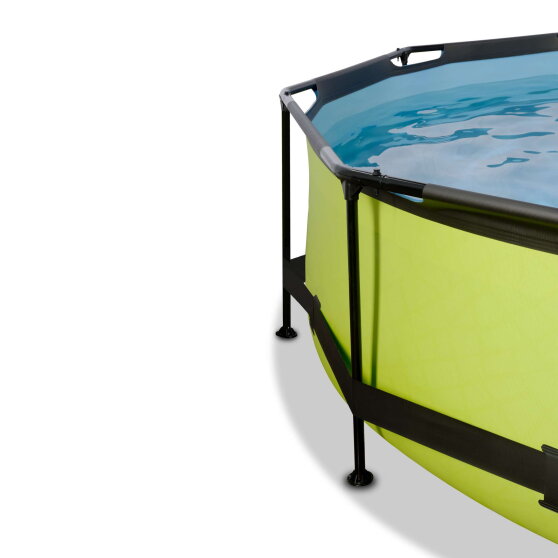 EXIT Lime pool ø244x76cm med filterpump och tak - grön