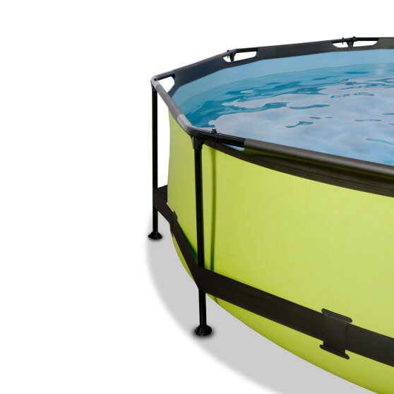 EXIT Lime pool &oslash;360x76cm med filterpump och tak och solsegel - gr&ouml;n