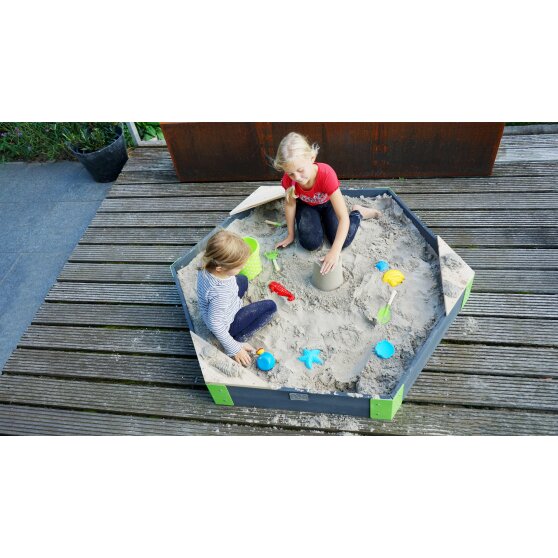 EXIT Aksent wooden sandpit hexagon 160x140cm