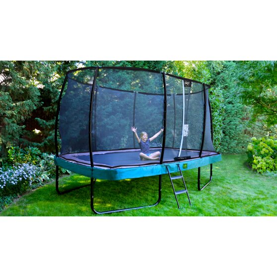 EXIT Elegant Premium trampoline 214x366cm with Deluxe safetynet - red