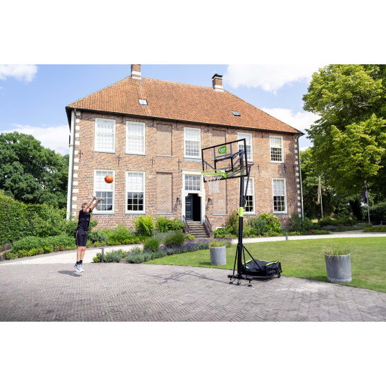 EXIT Galaxy portabel basketkorg på hjul - grön/svart