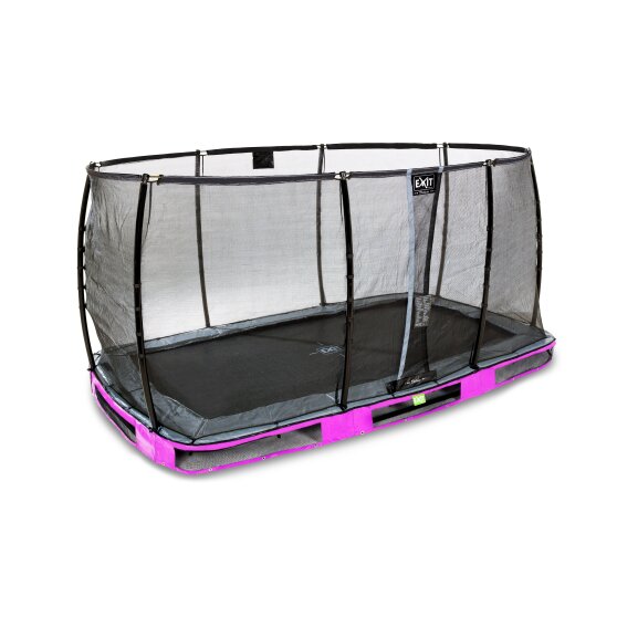 EXIT Elegant Premium ground trampoline 214x366cm with Deluxe safety net - purple