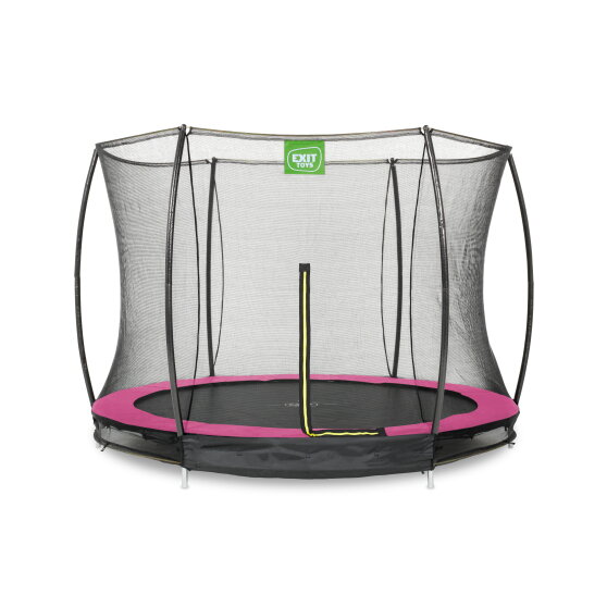 EXIT Silhouette nedgrävd studsmatta ø244cm med skyddsnät - rosa