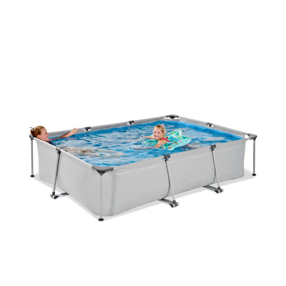 EXIT Soft Grey pool 300x200x65cm med filterpump - gr&aring;