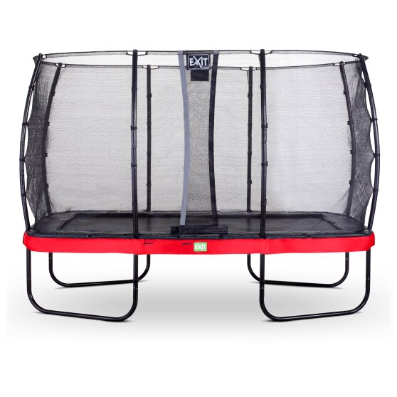EXIT Elegant trampoline 244x427cm with Economy safetynet - red