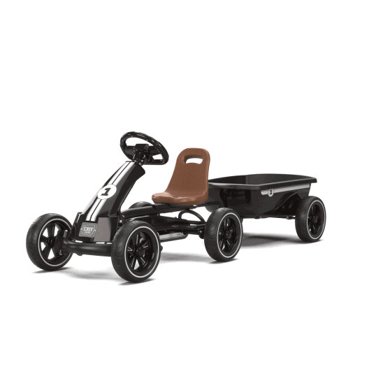 EXIT Foxy gokart med släp för barn svart | från 2 år