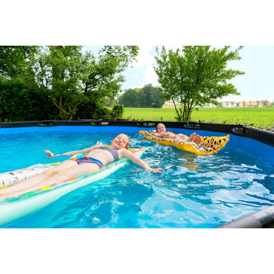 EXIT Black Leather pool &oslash;488x122cm med sandfilterpump - svart
