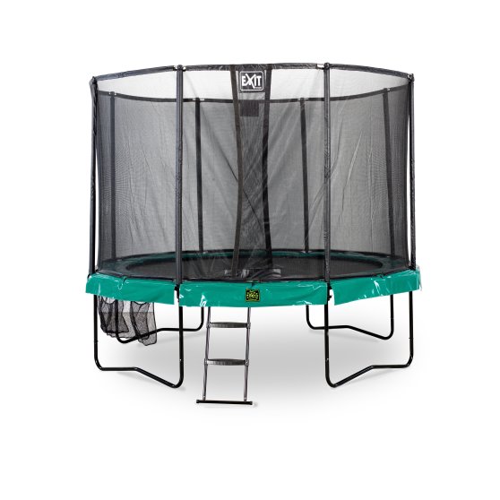 10.71.12.00-exit-supreme-trampoline-o366cm-with-ladder-and-shoe-bag-green