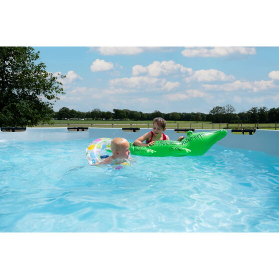 EXIT Black Leather pool &oslash;450x122cm med sandfilterpump - svart