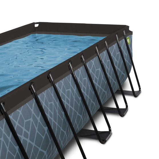 EXIT Stone pool 540x250x100cm med filterpump - gr&aring;