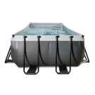 EXIT Black Leather pool 400x200x122cm med filterpump - svart