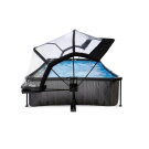 EXIT Black Wood pool 300x200x65cm med filterpump och tak - svart