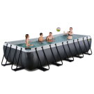 EXIT Black Leather pool 540x250x100cm med filterpump - svart