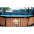 EXIT Wood pool ø360x76cm med filterpump och tak - brun