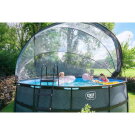 EXIT Black Leather pool ø488x122cm med sandfilterpump och tak - svart