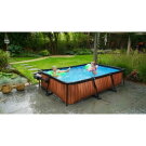 EXIT Wood pool 300x200x65cm med filterpump - brun
