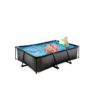 EXIT Black Wood pool 220x150x65cm med filterpump - svart
