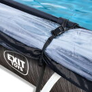 EXIT Black Wood pool 300x200x65cm med filterpump och tak - svart