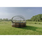 EXIT Wood pool ø427x122cm med sandfilterpump och tak - brun