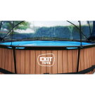 EXIT Wood pool &oslash;360x76cm med filterpump och tak - brun