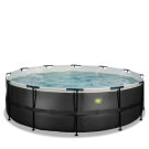 EXIT Black Leather pool &oslash;450x122cm med sandfilterpump - svart