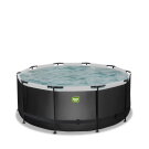 EXIT Black Leather pool ø360x122cm med filterpump - svart