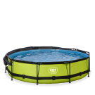 EXIT Lime pool ø360x76cm med filterpump och solsegel - grön