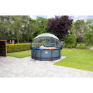 EXIT Stone pool ø360x122cm med sandfilterpump och tak - grå